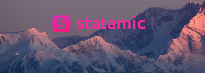 Statamic logo on mountains